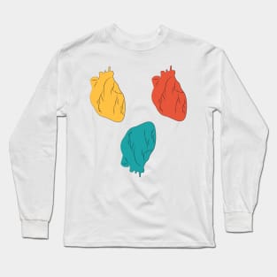 Anatomical Heart Pattern Long Sleeve T-Shirt